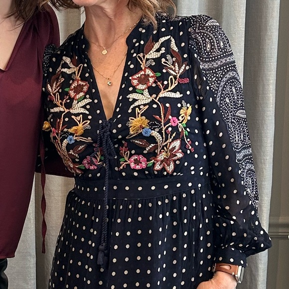 Anthropologie Maeve navy boho dress size 4 - Picture 8 of 9